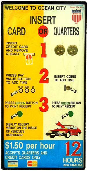 Ocean City Parking Machine Instructions